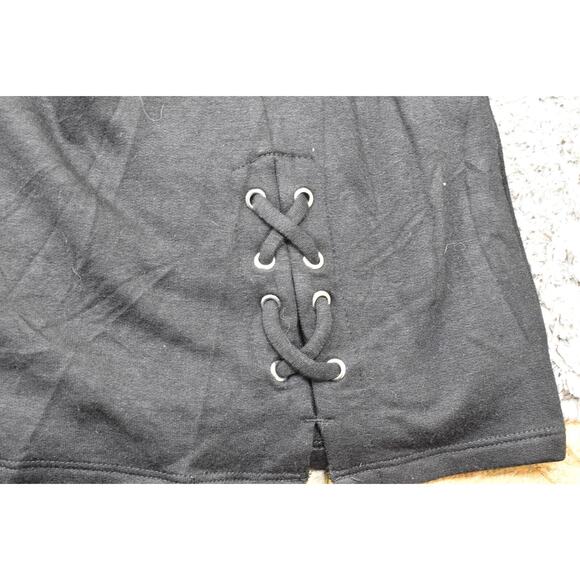 Chico's Size 3 Black Rayon Blouse - 23" Pit, 29" Length U Neck Long Sleeve - Picture 8 of 9